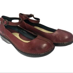 Born Burgundy Mary Jane Ankle Strap Leather 9M